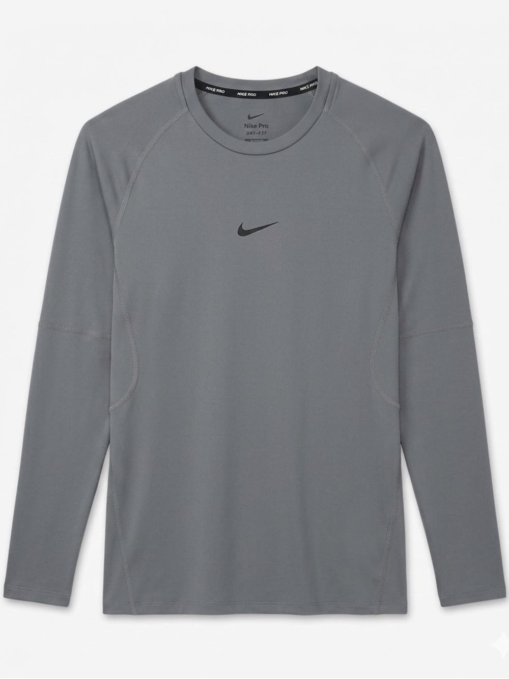 Nike Slim Fit Gray Long Sleeve Pro Dri-FIT Training Top